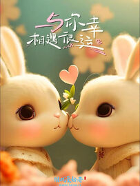 情人节快乐，情侣版小白兔